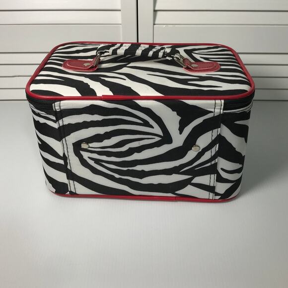 Zebra Print Travel Cosmetic Makeup Case - Picture 4 of 9
